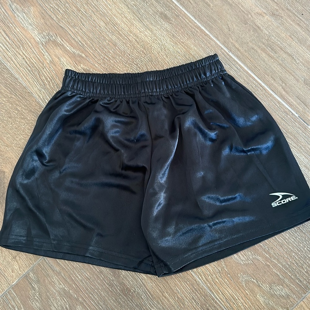 SCORE soccer shorts. Size YS. Color black.